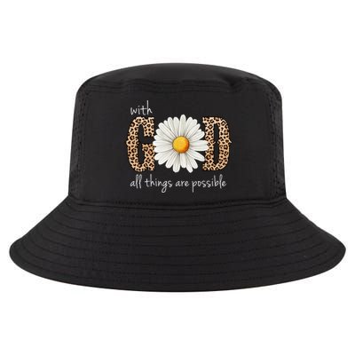 With God All Things Are Possible Sunflower Cool Comfort Performance Bucket Hat