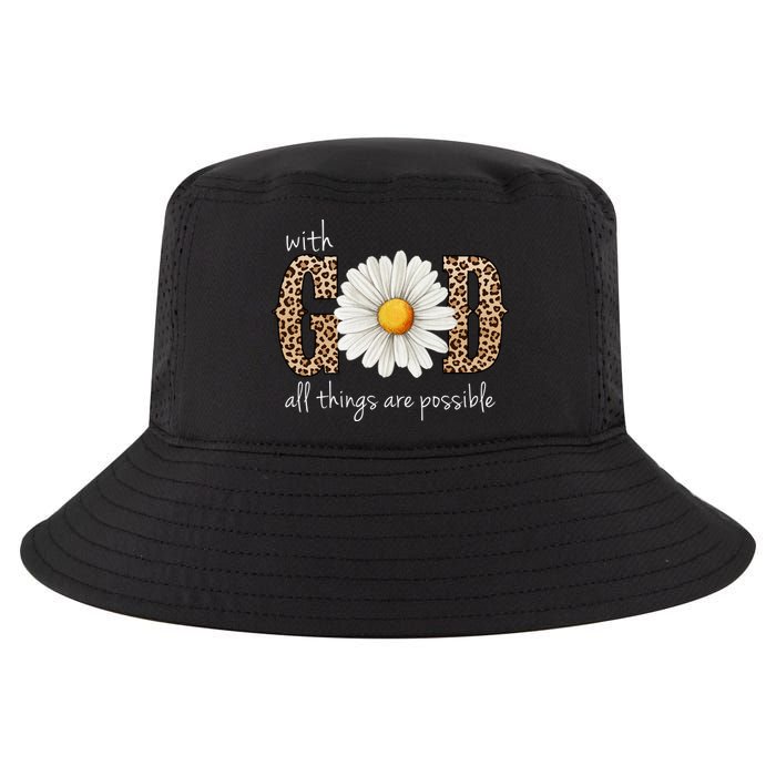 With God All Things Are Possible Sunflower Cool Comfort Performance Bucket Hat