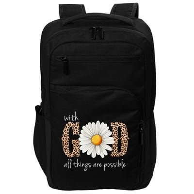 With God All Things Are Possible Sunflower Impact Tech Backpack
