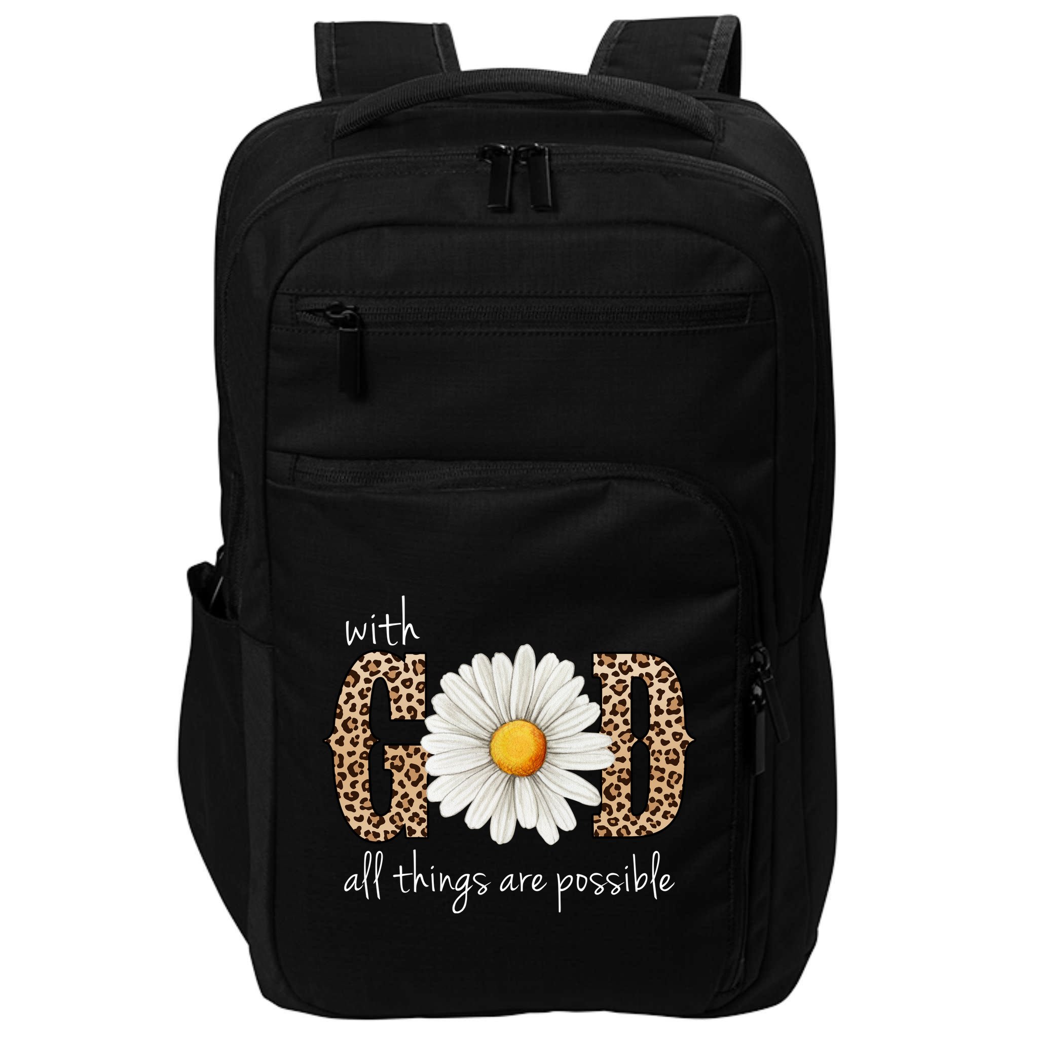With God All Things Are Possible Sunflower Impact Tech Backpack