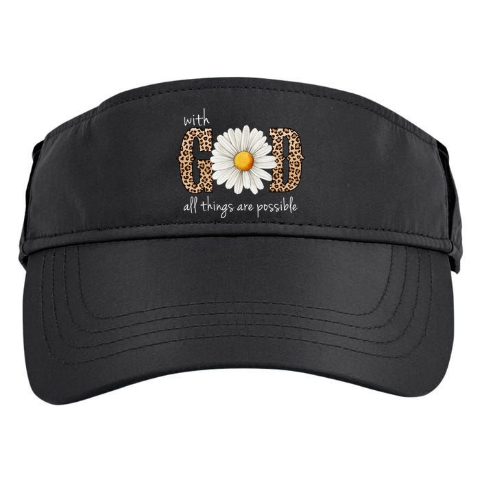 With God All Things Are Possible Sunflower Adult Drive Performance Visor