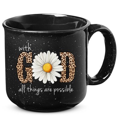With God All Things Are Possible Sunflower 15oz Campfire Ceramic Mug