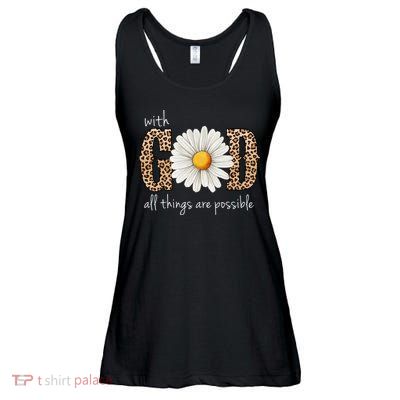 With God All Things Are Possible Sunflower Ladies Essential Flowy Tank