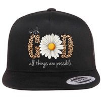 With God All Things Are Possible Sunflower Flatbill Hat