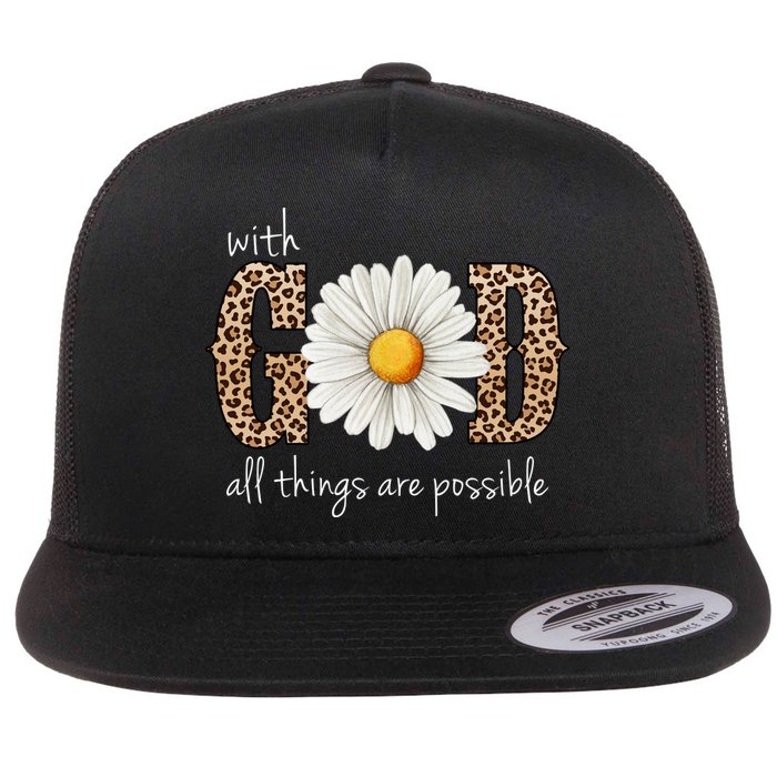 With God All Things Are Possible Sunflower Flatbill Hat