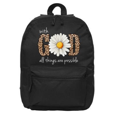 With God All Things Are Possible Sunflower 16 in Basic Backpack