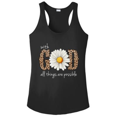 With God All Things Are Possible Sunflower Ladies PosiCharge Competitor Racerback Tank