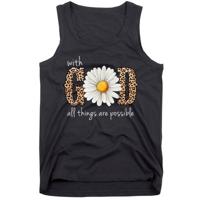 With God All Things Are Possible Sunflower Tank Top