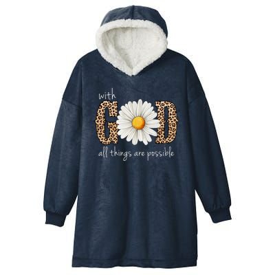 With God All Things Are Possible Sunflower Hooded Wearable Blanket