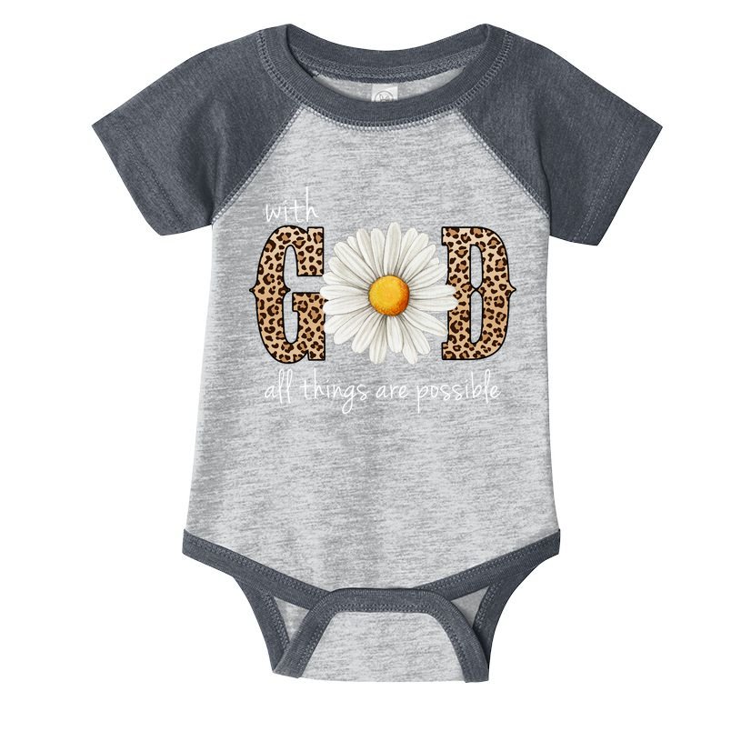 With God All Things Are Possible Sunflower Infant Baby Jersey Bodysuit