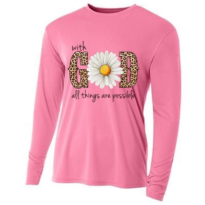 With God All Things Are Possible Sunflower Cooling Performance Long Sleeve Crew