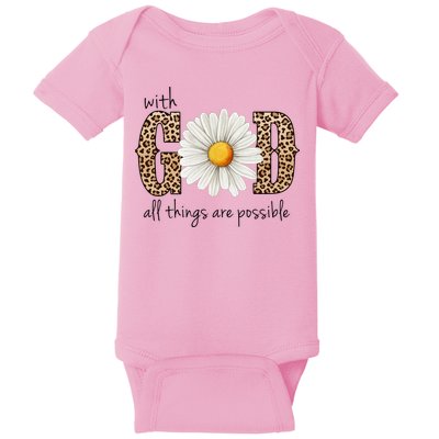 With God All Things Are Possible Sunflower Baby Bodysuit