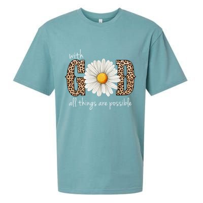 With God All Things Are Possible Sunflower Sueded Cloud Jersey T-Shirt