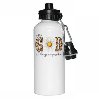 With God All Things Are Possible Sunflower Aluminum Water Bottle 