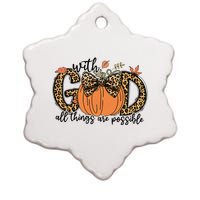 With God All Things Are Possible Christian Fall Thanksgiving Ceramic Star Ornament