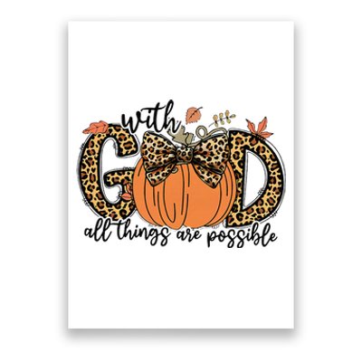 With God All Things Are Possible Christian Fall Thanksgiving Poster