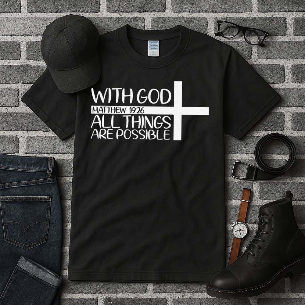 With God All Things Are Possible God Faith Jesus 4 Tall T-Shirt