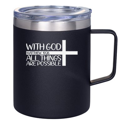With God All Things Are Possible God Faith Jesus 4 12oz Stainless Steel Coffee Mug