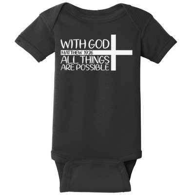 With God All Things Are Possible God Faith Jesus 4 Baby Bodysuit