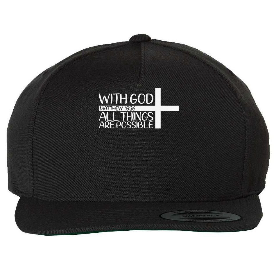 With God All Things Are Possible God Faith Jesus 4 Wool Snapback Cap