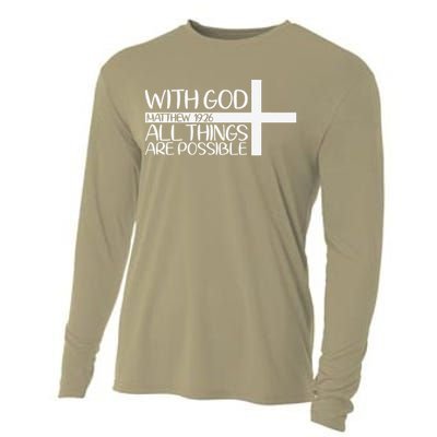 With God All Things Are Possible God Faith Jesus 4 Cooling Performance Long Sleeve Crew