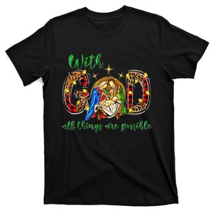 With God All Things Are Possible Baby Jesus Christmas T-Shirt