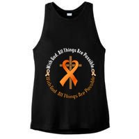 With God All Things Are Possible Multiple Sclerosis Awareness Ladies PosiCharge Tri-Blend Wicking Tank