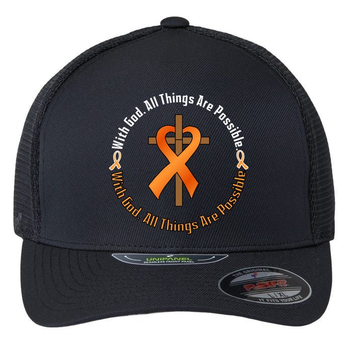 With God All Things Are Possible Multiple Sclerosis Awareness Flexfit Unipanel Trucker Cap