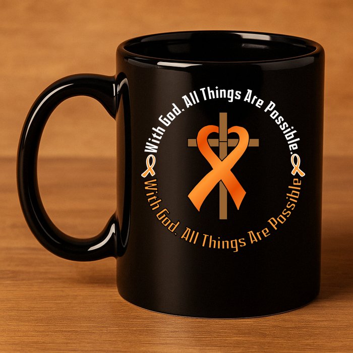 With God All Things Are Possible Multiple Sclerosis Awareness 11oz C Handle Ceramic Mug