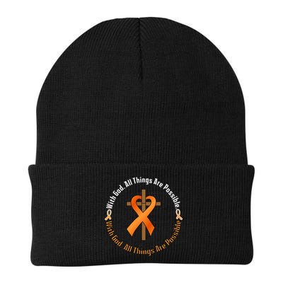 With God All Things Are Possible Multiple Sclerosis Awareness Knit Cap Winter Beanie