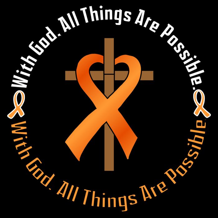 With God All Things Are Possible Multiple Sclerosis Awareness Drawstring Bag