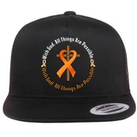 With God All Things Are Possible Multiple Sclerosis Awareness Flat Bill Trucker Hat