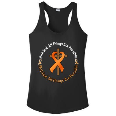 With God All Things Are Possible Multiple Sclerosis Awareness Ladies PosiCharge Competitor Racerback Tank