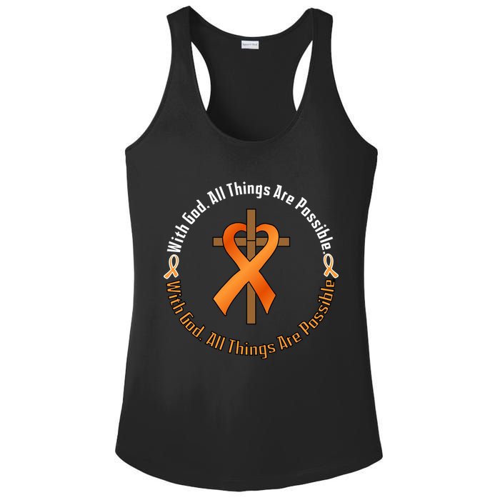 With God All Things Are Possible Multiple Sclerosis Awareness Ladies PosiCharge Competitor Racerback Tank