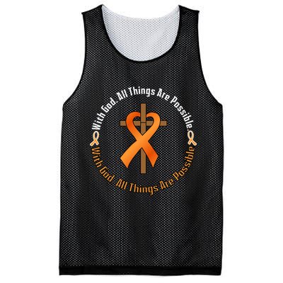 With God All Things Are Possible Multiple Sclerosis Awareness Mesh Reversible Basketball Jersey Tank