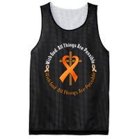 With God All Things Are Possible Multiple Sclerosis Awareness Mesh Reversible Basketball Jersey Tank