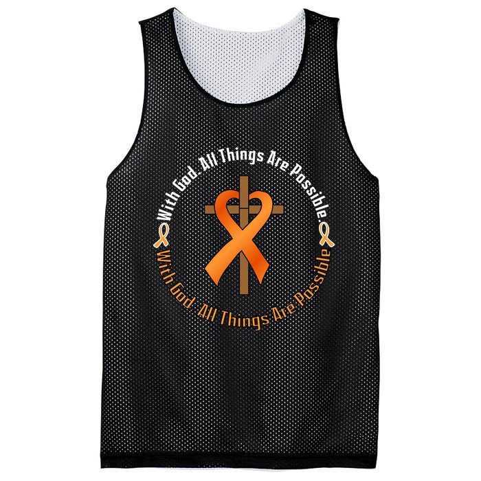With God All Things Are Possible Multiple Sclerosis Awareness Mesh Reversible Basketball Jersey Tank
