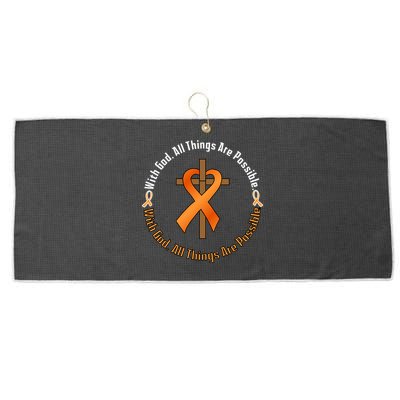 With God All Things Are Possible Multiple Sclerosis Awareness Large Microfiber Waffle Golf Towel