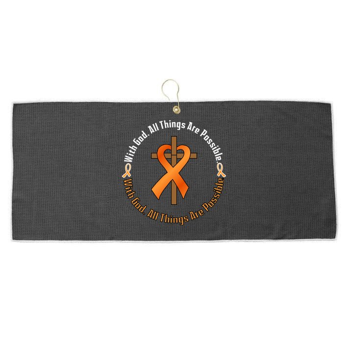 With God All Things Are Possible Multiple Sclerosis Awareness Large Microfiber Waffle Golf Towel