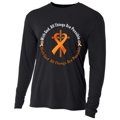 With God All Things Are Possible Multiple Sclerosis Awareness Cooling Performance Long Sleeve Crew