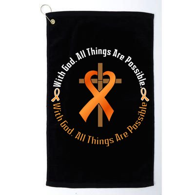 With God All Things Are Possible Multiple Sclerosis Awareness Golf Towel