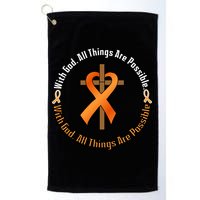 With God All Things Are Possible Multiple Sclerosis Awareness Golf Towel