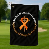 With God All Things Are Possible Multiple Sclerosis Awareness Golf Towel
