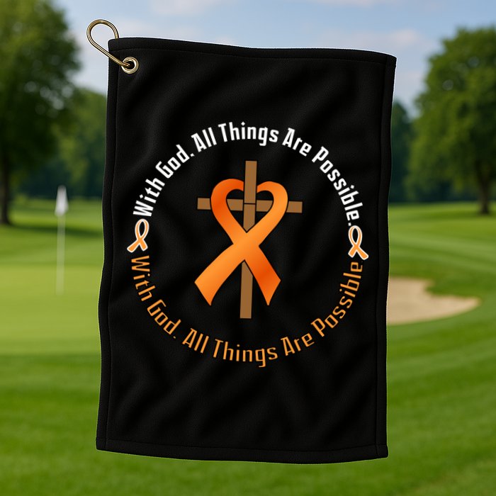 With God All Things Are Possible Multiple Sclerosis Awareness Golf Towel