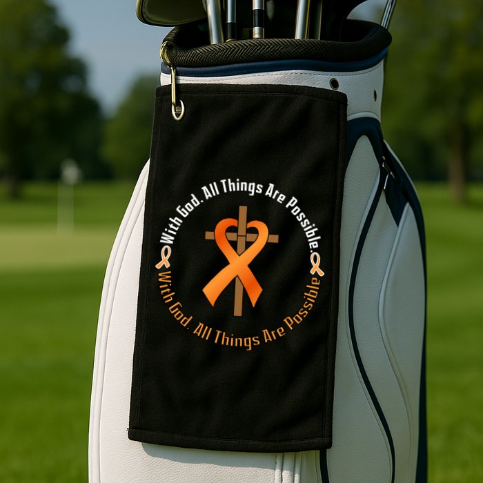 With God All Things Are Possible Multiple Sclerosis Awareness Golf Towel