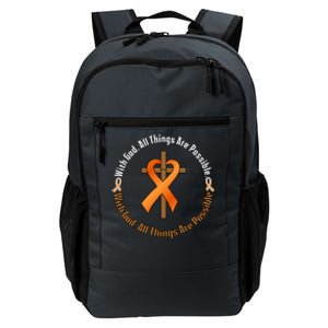 With God All Things Are Possible Multiple Sclerosis Awareness Daily Commute Backpack