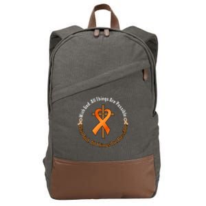 With God All Things Are Possible Multiple Sclerosis Awareness Cotton Canvas Backpack