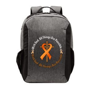 With God All Things Are Possible Multiple Sclerosis Awareness Vector Backpack