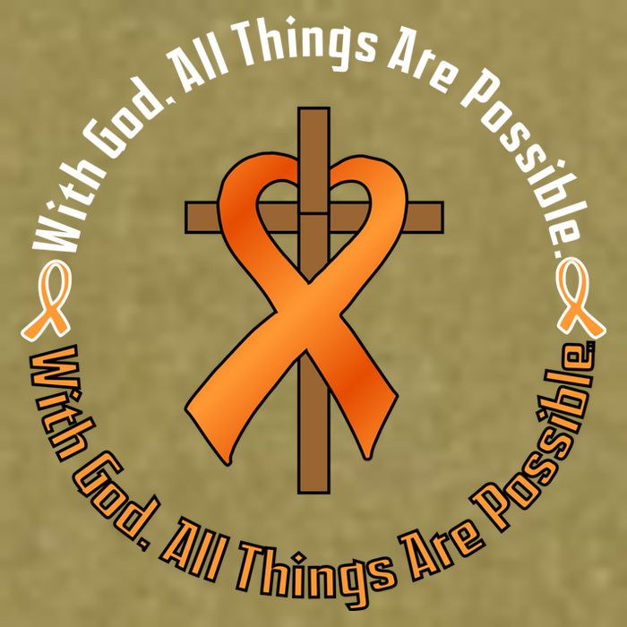 With God All Things Are Possible Multiple Sclerosis Awareness Garment-Dyed Women's Muscle Tee