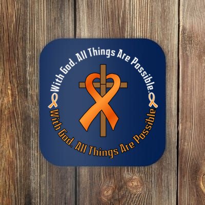 With God All Things Are Possible Multiple Sclerosis Awareness Coaster